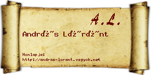 András Lóránt névjegykártya