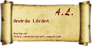 András Lóránt névjegykártya