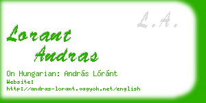lorant andras business card